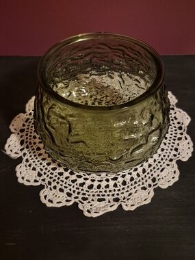 Vintage E.O. Brody Textured Green Glass Bowl